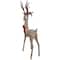 74" LED Lighted Champagne Deer with Red Bow Outdoor Christmas Decoration